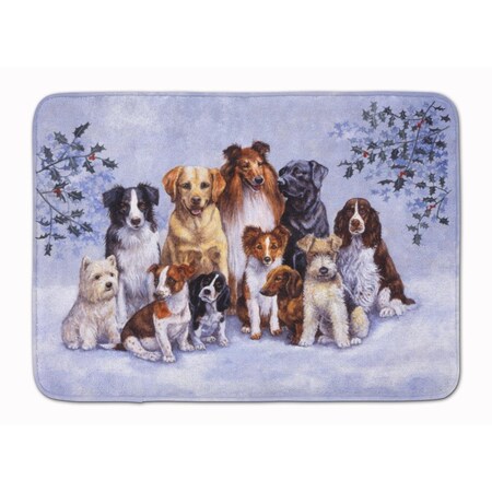 Carolines Treasures Winter Dogs Machine Washable Memory Foam Mat BDBA316ARUG